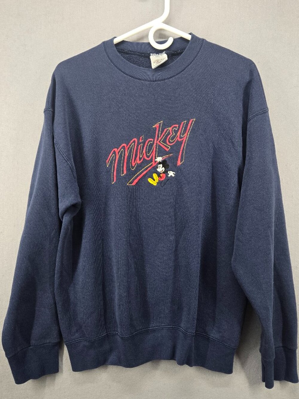 Vintage Mickey & Co Crew Neck Sweatshirt, Navy, Embroidered, Unisex, Large